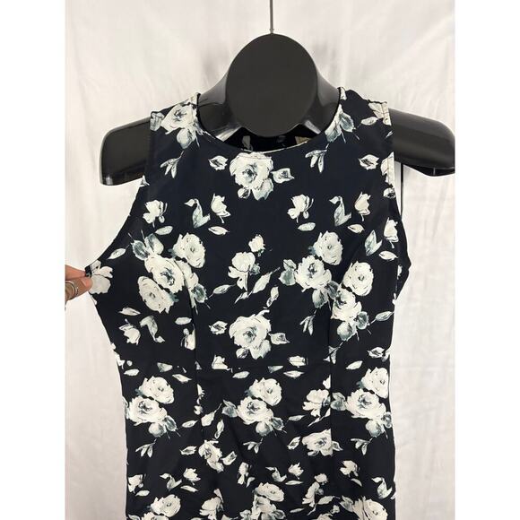 Vintage Black White Floral Slip Dress 90's Y2K Sleeveless Flowy Timeless Tickets - Picture 8 of 10